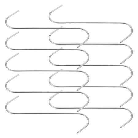 

Luxshiny BBQ Meat Hook Silver 10Set 7.5x2.4in Stainless Steel