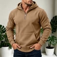 thumbnail image 5 of Men's Half Zip Hoodies Long Sleeve Pocket Loose Fit Casual Everyday Fall Winter Tops, 5 of 8