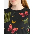 thumbnail image 4 of Wicked Women's Graphic Print Fleece Sweatshirt with Long Sleeves, Sizes XXS-XXL, 4 of 5