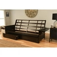 thumbnail image 3 of Bowery Hill Queen Espresso Wood Storage Futon-Charcoal Mattress, 3 of 9