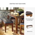 thumbnail image 4 of Signature Design by Ashley Ralene Large Upholstered Dining Bench, Medium Brown, Faux Leather Seat, 4 of 7