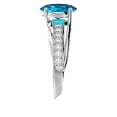 thumbnail image 4 of SuperJeweler 1 1/2 Carat Oval Shape Blue Topaz and Diamond Ring In Sterling Silver For Women, 4 of 6