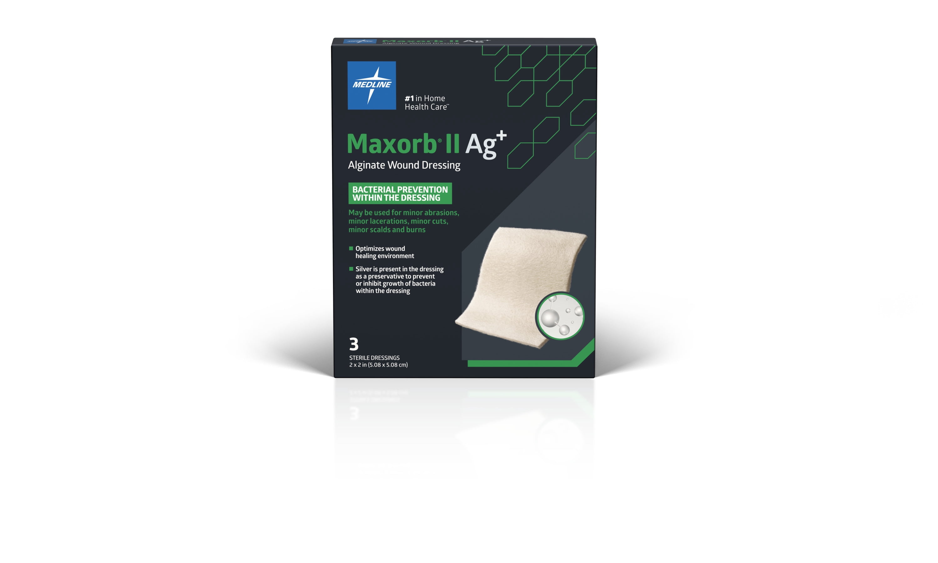 medline silver dressing Medline Maxorb II Silver Calcium Alginate Dressing, 2
