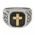 thumbnail image 4 of QQTDFG Cross Signet Ring for Men Stainless Steel Christian Holy Religious Jewelry Gift-Silver Gold-11, 4 of 9