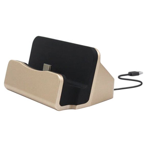 USB Type-C Desktop Charger Fast Charge and Sync Charging Cradle Docking Station Stand for OnePlus 5/ Microsoft Lumia 950 XL/ Galaxy S8/ LG G5/ HTC 10/ Pixel XL and Other Type-C Devices (Golden)
