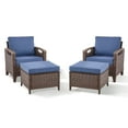 thumbnail image 2 of Opohoro 4-Piece Outdoor Wicker Patio Lounge Chairs Set with Ottomans for Patio, Porch, or Garden, 2 of 9