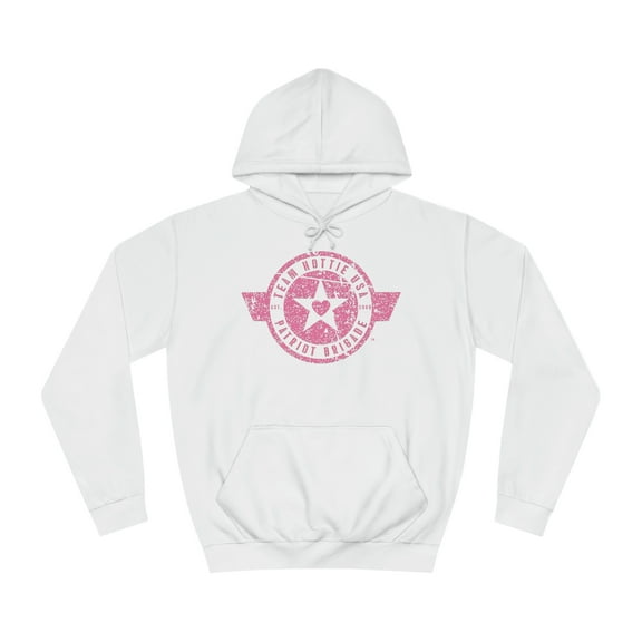 Team Hottie: USA Patriot Brigade Hoodie (White & Hot Pink)