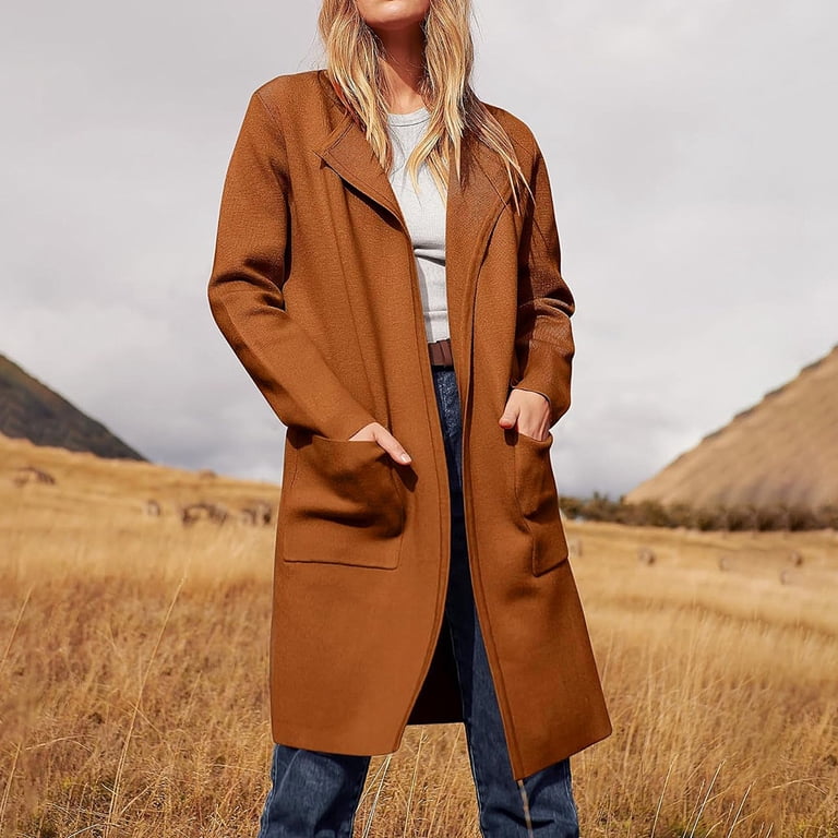 Womens Solid Color Cardigan Oversized Open Front Long Sleeve Lapel Casual  Jacket 2023 Fall Coat Dressy Cardigan Knit Sweater Dress Womens Leopard Long  Cardigan Knit Cardigans for Women plus Size - Walmart.com