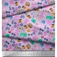thumbnail image 2 of Soimoi Polyester Crepe Fabric Camera,Hat & Briefcase Travel Fabric Prints by Yard 42 Inch Wide, 2 of 3