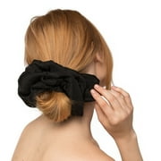 Kitsch Chiffon Dinner Hair Scrunchie, Elastic Hair Ties, Black, 1 Count
