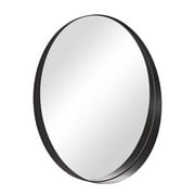 Andy Star Round Mirror, 30" Black Bathroom Mirror, 1" to 3" streamline Design