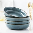 thumbnail image 2 of AmorArc 8.75'' Large Ceramic Pasta Bowls, 38oz Stoneware Pasta Serving Bowls Set of 4 for Kitchen, Wide Bowls for Fruit,Pasta,Salad,Oatmeal,Meal, Microwave Safe, Reactive Glaze-Space Blue, 2 of 8