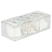 Home Basics Floral Plastic Cosmetic Box, Clear