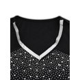 thumbnail image 5 of Gvmfive Women Blouses Rhinestone Short Sleeve Cold Shoulder Tunic Tops T Shirts, 5 of 7