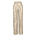 thumbnail image 4 of Luxalzxs Sequin Pants for Women Fashion Elegant Sparkly High Waist Wide Leg Pants Trouser Glitter Shiny Disco Party Clubwear, 4 of 4