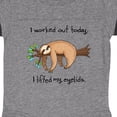 thumbnail image 3 of Inktastic I Worked out Today. I Lifted My Eyelids- Cute Sloth on a Branch Boys or Girls Baby Bodysuit, 3 of 4