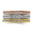 thumbnail image 4 of Sterling Silver Gold-tone & Rose-tone Vermeil Trio Stackable Ring Set, 4 of 4