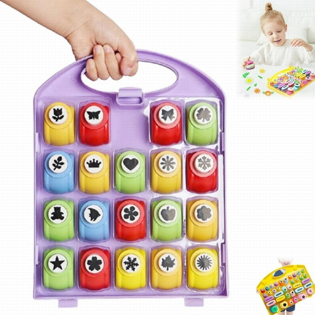 Creative Children's DIY Punch Craft Kit Craft Punch Shapes Set Creative Children's Craft Punch Shapes Set Craft Paper Punch Leaves Butterfly Heart Flower Punch DIY Project