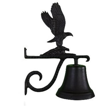 Cast Bell With Satin Black Eagle Ornament