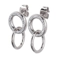 thumbnail image 1 of Aretes con Zirconia Cúbica LuckyLy Aros Entrelazados Acero Inoxidable Amy Plateado UNITALLA, 1 of 7