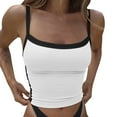thumbnail image 1 of Débardeurs Camisole pour Femmes Tendance Été Col Sans Manches Entraînement Décontracté Basique Blanc S, 1 of 6