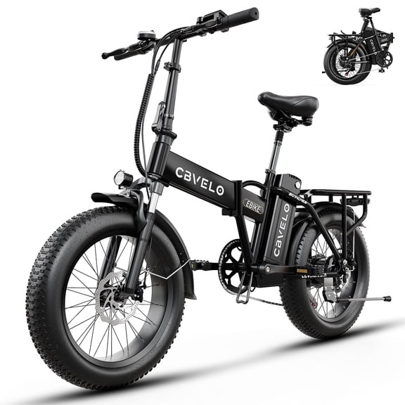 Cbvelo 1000W Folding Electric Bike for Adults, 48V 20.8AH Large Removable Battery E-Bike, 30 MPH, 80 Miles Max Range, 20" Fat Tire Electric Bike for Adults, Adult Electric Bicycles for Commute