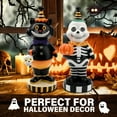 thumbnail image 4 of Ayieyill 2pcs Halloween Cat and Skeleton Figurines Vintage Halloween Black Cat Decor Halloween Table Decorations, 4 of 7