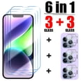 thumbnail image 1 of 6in1 Tempered Glass for iPhone 14 Pro Max 6 7 8 Plus SE Camera Screen Protector for iPhone 13 Pro Max XR XS X 11 12 Pro Glass6in1 Glass Gong Bohan LED, 1 of 1