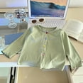thumbnail image 2 of Gubotare Baby Cardigan Baby Girls' and Toddler Long Sleeve Knit Button Front Cardigan Size 2T 3T (Green,2-3 Years), 2 of 5