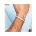 thumbnail image 3 of Mens Sterling Silver Brushed Link Bracelet 8.5 Inches, 3 of 5