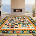 thumbnail image 2 of Design&I 5'x7' Ultra Soft Area Rug, Geometric Patchwork Abstract Stars Zigzag Motifs Patterned None Fluffy Washable Non Shedding for Bedroom Living Room Home Office, 2 of 7