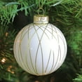 thumbnail image 2 of Northlight White and Gold Geometric Shiny Glass Christmas Ball Ornament 3.25" (80mm), 2 of 3