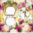 thumbnail image 4 of Metal Light Switch Plate Cover Cute Bulldog Couple Green Fedora Floral Crown DOG024, 4 of 13