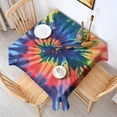 thumbnail image 2 of Colorful Tie Dye Pattern Square Tablecloth,Waterproof Square Table Cover,Wipeable Spillproof Washable Table Cover for Home Kitchen Party Decor 52"x52"(132x132cm), 2 of 6
