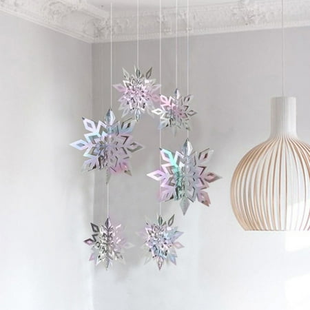 

6Pcs Christmas 3D Snowflake Charm Christmas Ceiling Decoration