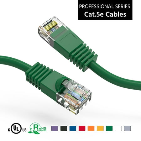 

ACCL 25Ft Cat5E UTP Ethernet Network Booted Cable Green 3 Pack