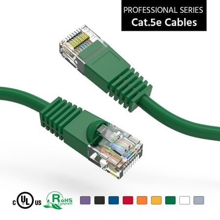 

ACCL 15Ft Cat5E UTP Ethernet Network Booted Cable Green 3 Pack