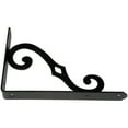 thumbnail image 2 of Hyper Tough 8" x 5-1/2" Shelf Bracket, Decorative Scroll, Black, Metal, Pre-Drilled Holes, 2 of 5
