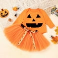 thumbnail image 3 of BENJAMJAM 0-3Y Outfit Newborn Outing Set Pumpkin Cartoon Long-Sleeve Printed Skirt Set, 3 of 6