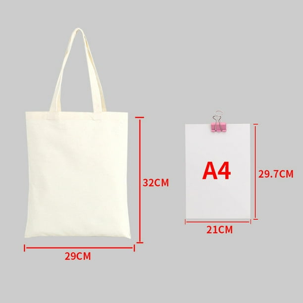 Canvas Bags Blank White Canvas Shopping Bags Women Men Handbags Tote Bags Reusable Cotton Large Capacity Grocery Bag Wholesale Beige 29x32cm Walmart