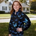 thumbnail image 3 of Uorisanigo Blue Butterfly Sweatshirt for Kids Fashion Girls Half Zip Sweatshirt Long Sleeve Pullover Crop Tops Soft Lightweight Oversized Sweatshirts Pullover Jackets Outerwear, 3 of 7