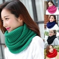 thumbnail image 3 of Trayknick Fall Winter Warm Fashion Women Solid Color Pullover Neckerchief Knitted Scarf Pink, 3 of 13