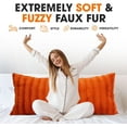 thumbnail image 4 of Faux Fur Long Body Pillow  - Reversible Ultra Soft Decorative Lumbar Throw Pillow for Bed, Couch, Sofa, Accent Home Decor, Rust Orange (18" x 40"), 4 of 10