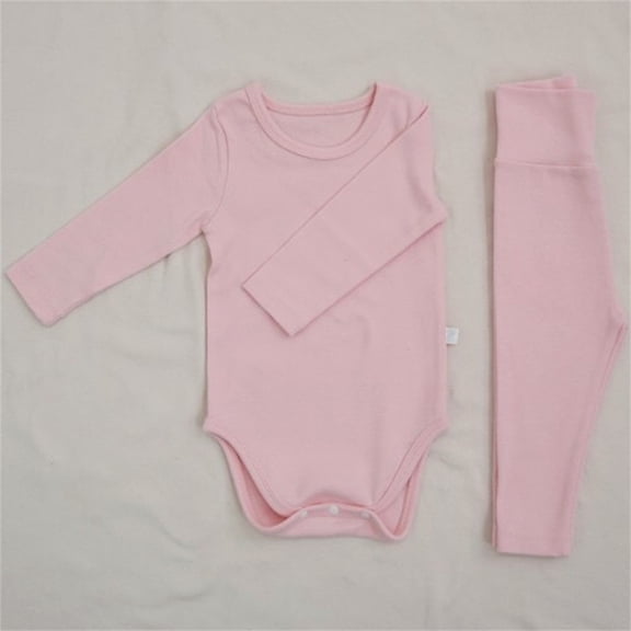 Vedolay Fall Outfits for Boy 2 Piece Outfit One Shoulder Ruffle Trim Top and Print Belted Pants Set,Pink 0-6 Months