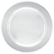Lillian Dinnerware Pebbled Plastic Plate, 10.25", Clear, 10 Ct