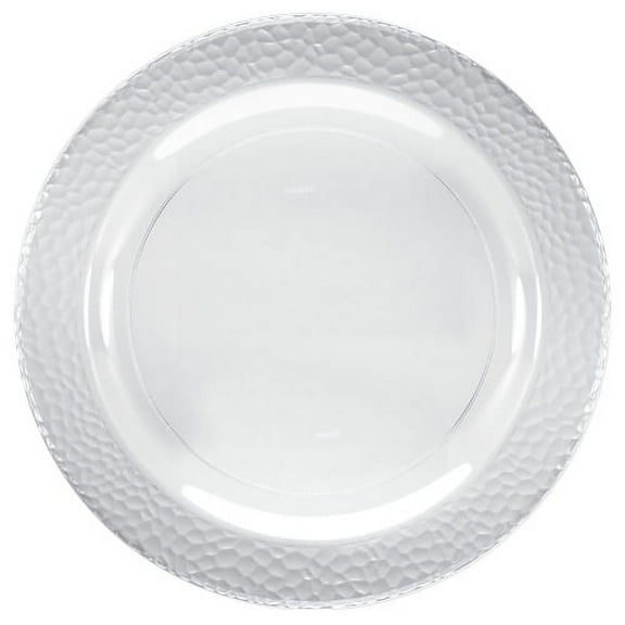 Lillian Dinnerware Pebbled Plastic Plate, 10.25", Clear, 10 Ct