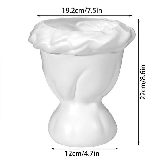 FEOLGEHLY 4 liters Plastic Flower Vases Pots for Centerpieces, Home Indoor Desk Decor, Modern Style Pot for Wedding Gift, Garden Living room Front Porch Patio Yard Or Deck Decorations, White