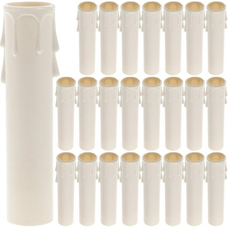 

Sensethe 24pcs 4 White Plastic Candle Sleeves for Chandelier E12 Socket