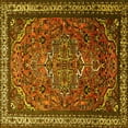 thumbnail image 1 of Ahgly Company Indoor Square Medallion Yellow Traditional Area Rugs, 8' Square, 1 of 4