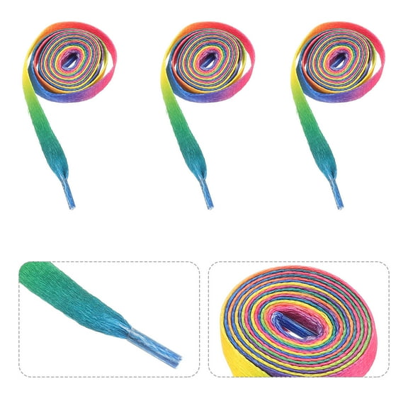 GOOHOCHY 10 Pairs Shoe Lace Rainbow Laces Flat Shoelaces Child 100cm Colorful